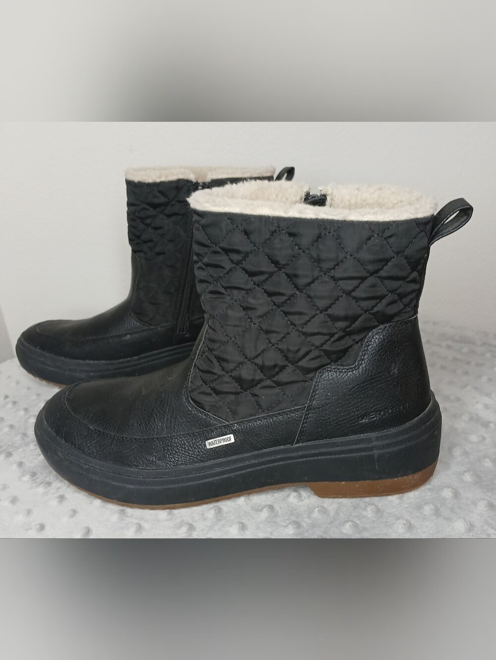 Merrell Women's Black Quilted Waterproof Winter Boots